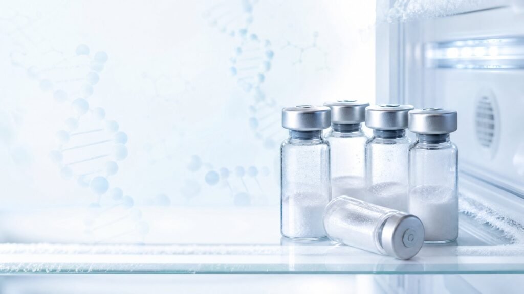 Pravilno shranjevanje raziskovalnih peptidov v hladilniku z vialami