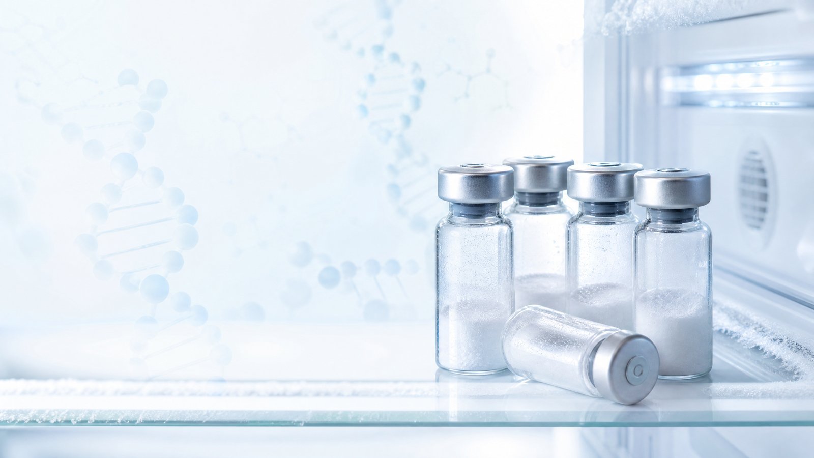 Pravilno shranjevanje raziskovalnih peptidov v hladilniku z vialami